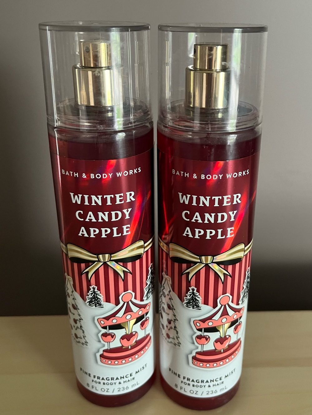 Two New Bath & Body Works Winter Candy Apple Fine Fragrance Mists 8 Oz Each